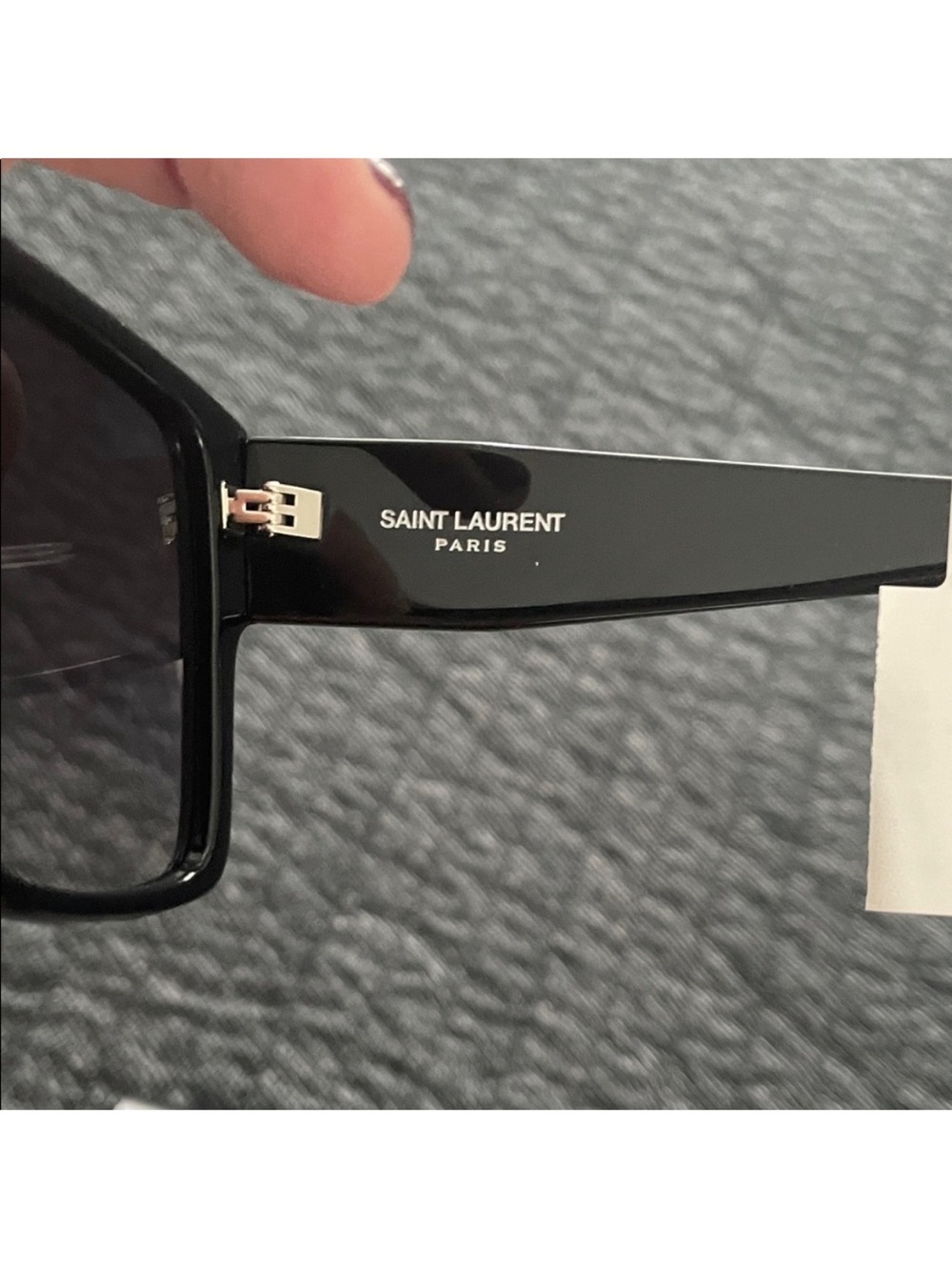 Saint Laurent Black Square Sunglasses with Gradient Gray Lenses - Picture 6 of 11